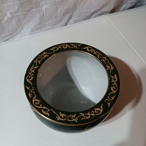 Andre By Sadek Pineapple Motif-Dk Green W/Gold Accents